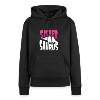 Schwester Stegosaurus - Frauen Premium Bio Hoodie - Schwarz - Vorne - Julia (174cm)