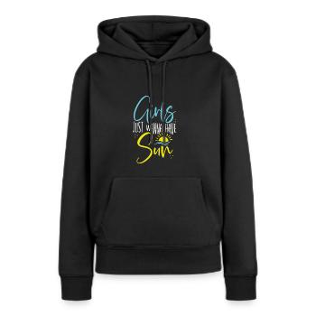 Girls just want to have sun - Women’s Premium Organic Hoodie - black - Front - Julia (174cm)