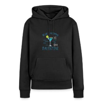 Blue Lagoon est ma Saint-Valentin - Sweat à capuche Premium bio Femme - noir - Devant - Julia (174cm)