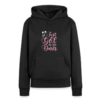 Girl who loves darts - Women’s Premium Organic Hoodie - black - Front - Julia (174cm)