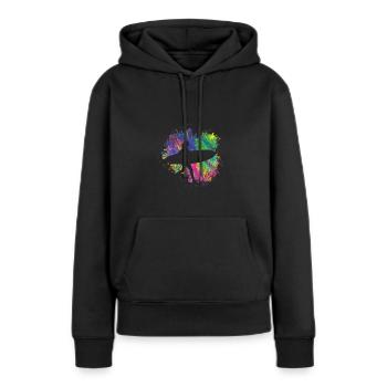 Sommersurfer Mit Brett - Frauen Premium Bio Hoodie - Schwarz - Vorne - Julia (174cm)
