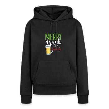 Joyeux ivrognes à Noël - Sweat à capuche Premium bio Femme - noir - Devant - Julia (174cm)