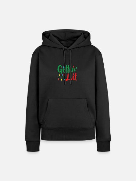 Weihnachtskerzen anzünden - Frauen Premium Bio Hoodie - Schwarz