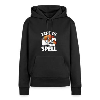 Hexe Leben benutzt Zauber - Frauen Premium Bio Hoodie - Schwarz - Vorne - Julia (174cm)