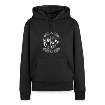 Maman en 2023 - Sweat à capuche Premium bio Femme - noir - Devant - Julia (174cm)