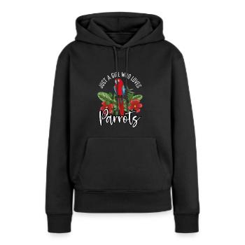 Just a girl who loves parrots - Women’s Premium Organic Hoodie - black - Front - Julia (174cm)