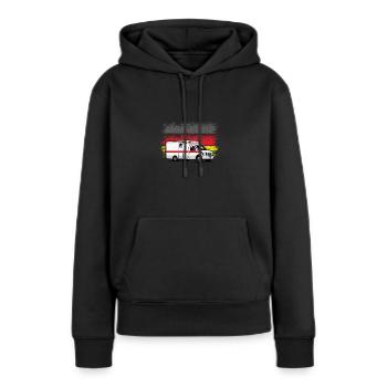 Deutscher Krankenwagen - Frauen Premium Bio Hoodie - Schwarz - Vorne - Julia (174cm)
