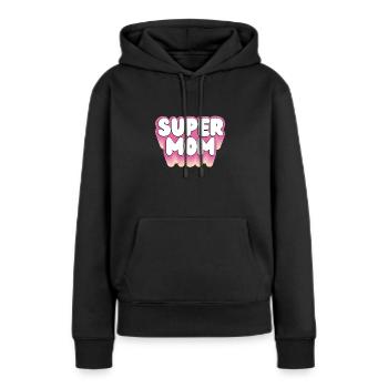 Pink Super Mama - Women’s Premium Organic Hoodie - black - Front - Julia (174cm)