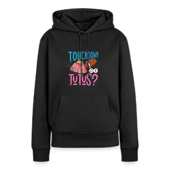 Touchdown ou Tutus - Sweat à capuche Premium bio Femme - noir - Devant - Julia (174cm)