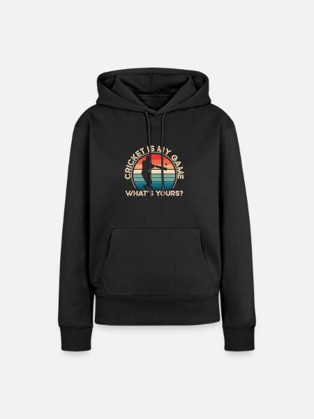 Cricket Ist Mein Spiel - Frauen Premium Bio Hoodie - Schwarz