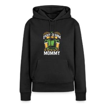 Good luck charm, call me mom - Women’s Premium Organic Hoodie - black - Front - Julia (174cm)