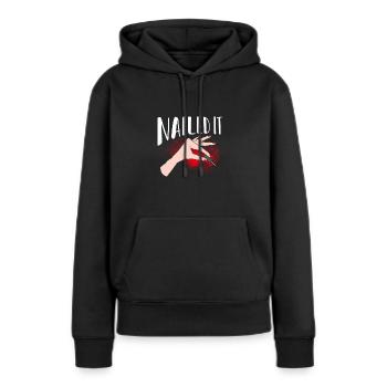 Hit the nail on the head - Women’s Premium Organic Hoodie - black - Front - Julia (174cm)