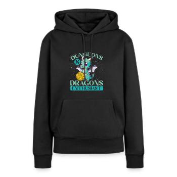 Drachen enthusiast - Frauen Premium Bio Hoodie - Schwarz - Vorne - Julia (174cm)