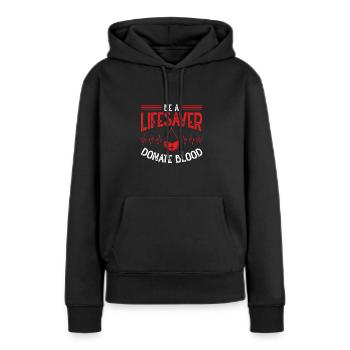 Sei Ein Lebensretter - Frauen Premium Bio Hoodie - Schwarz - Vorne - Julia (174cm)