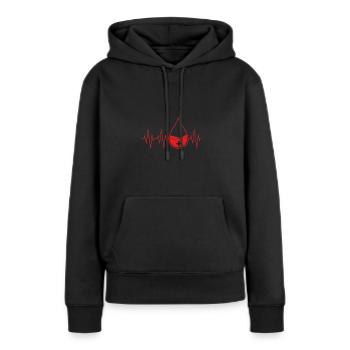Fréquence des gouttes de sang rouge - Sweat à capuche Premium bio Femme - noir - Devant - Julia (174cm)