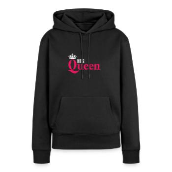 T-shirt de partenariat relation partenaire - Sweat à capuche Premium bio Femme - noir - Devant - Julia (174cm)