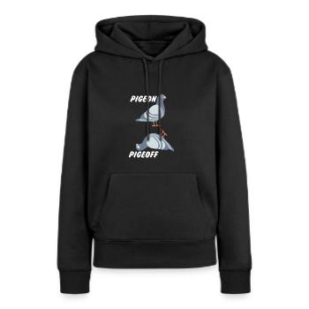 Pigeon Pigeon Pigeon cadeau - Sweat à capuche Premium bio Femme - noir - Devant - Julia (174cm)