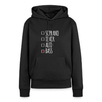 Voix de choeur de basse soprano ténor alto - Sweat à capuche Premium bio Femme - noir - Devant - Julia (174cm)