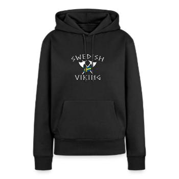 Suédois Viking Suédois Viking Suède - Sweat à capuche Premium bio Femme - noir - Devant - Julia (174cm)