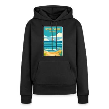 Hvide Sande Dänemark - Frauen Premium Bio Hoodie - Schwarz - Vorne - Julia (174cm)