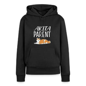 Akita Parent Chien Parents Cadeau - Sweat à capuche Premium bio Femme - noir - Devant - Julia (174cm)