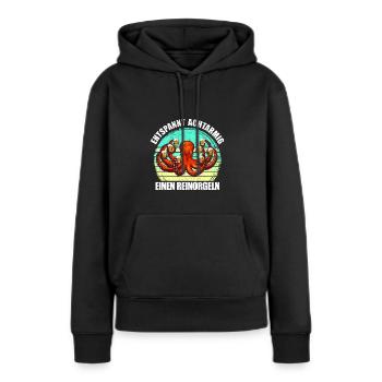 Achtarmig Reinorgeln Octopus Sauf Bier Party - Frauen Premium Bio Hoodie - Schwarz - Vorne - Julia (174cm)
