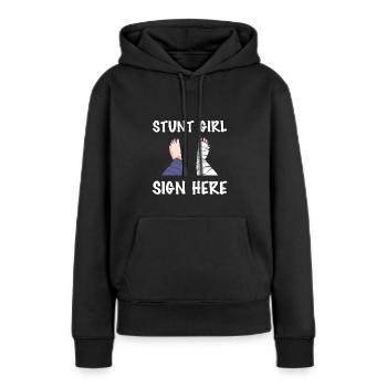 Gebrochenes Bein - Frauen Premium Bio Hoodie - Schwarz - Vorne - Julia (174cm)