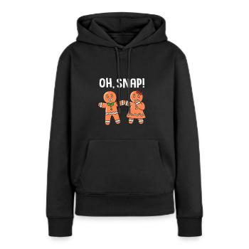 Lebkuchenmann Lebkuchenherz Lebkuchen Naschen - Frauen Premium Bio Hoodie - Schwarz - Vorne - Julia (174cm)