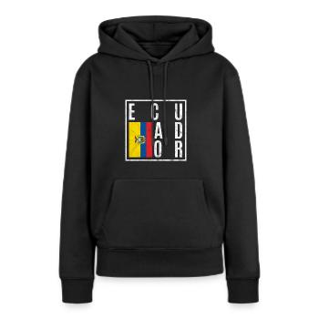 Ecuador - Frauen Premium Bio Hoodie - Schwarz - Vorne - Julia (174cm)