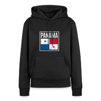 Panama - Sweat à capuche Premium bio Femme - noir - Devant - Julia (174cm)
