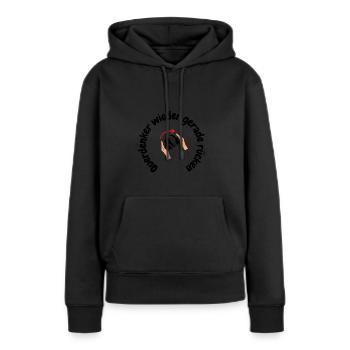 Querdenker wieder gerade rücken - Frauen Premium Bio Hoodie - Schwarz - Vorne - Julia (174cm)