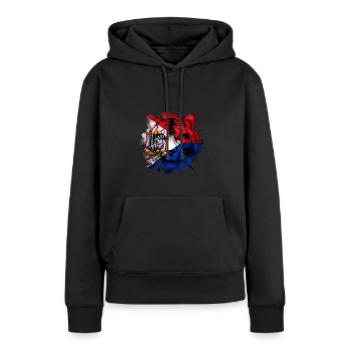 Sint Maarten - Frauen Premium Bio Hoodie - Schwarz - Vorne - Julia (174cm)