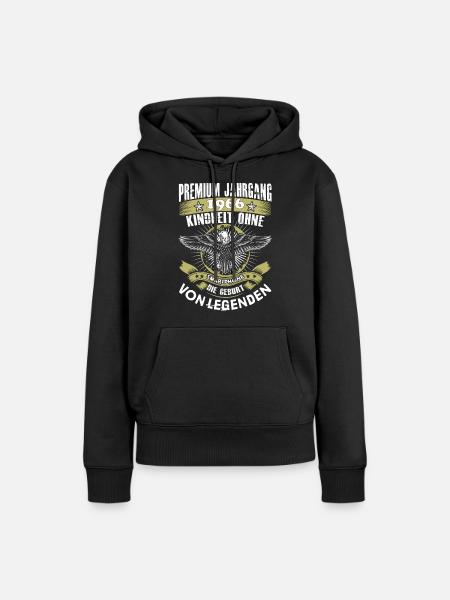 Jahrgang 1966 - Frauen Premium Bio Hoodie - Schwarz