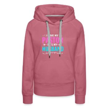 Pfarrer - Frauen Premium Bio Hoodie - Malve - Vorne - Isabella (175cm)