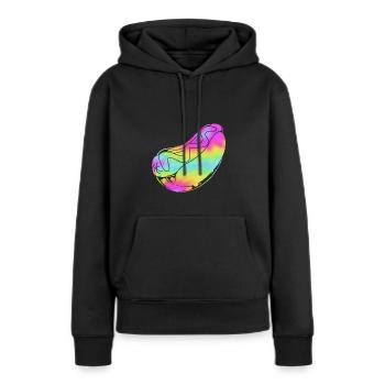 Collation hot-dog - Sweat à capuche Premium bio Femme - noir - Devant - Julia (174cm)