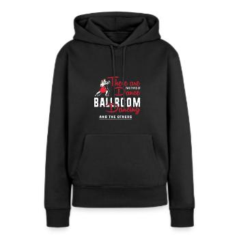 Valse Danse de couple - Sweat à capuche Premium bio Femme - noir - Devant - Julia (174cm)