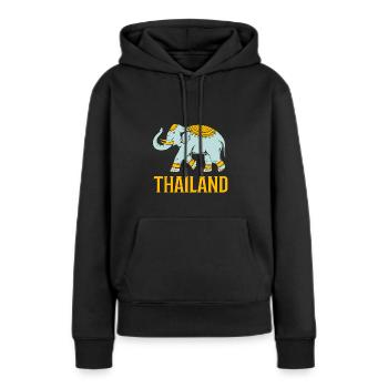 Thaïlande - Sweat à capuche Premium bio Femme - noir - Devant - Julia (174cm)