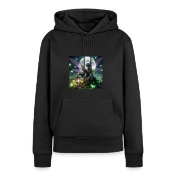 Gothic Elfe mit Laterne - Frauen Premium Bio Hoodie - Schwarz - Vorne - Julia (174cm)