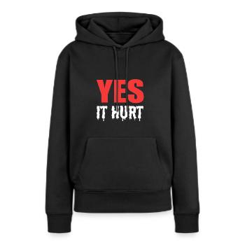 Gebrochenes Bein - Frauen Premium Bio Hoodie - Schwarz - Vorne - Julia (174cm)