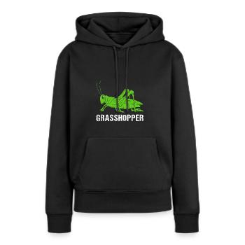 Sauterelle sauterelle - Sweat à capuche Premium bio Femme - noir - Devant - Julia (174cm)