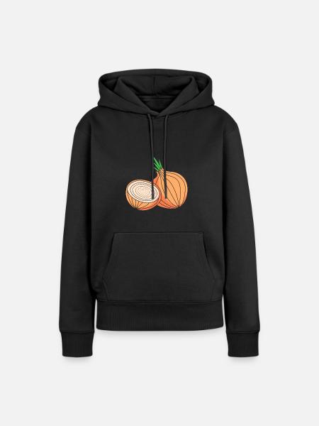 Zwiebel - Frauen Premium Bio Hoodie - Schwarz