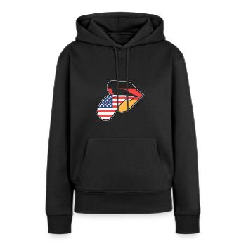 Amerikanisch Deutsch - Frauen Premium Bio Hoodie - Schwarz - Vorne - Julia (174cm)