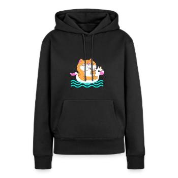Pool Party - Frauen Premium Bio Hoodie - Schwarz - Vorne - Julia (174cm)