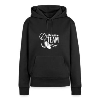 Détective - Sweat à capuche Premium bio Femme - noir - Devant - Julia (174cm)