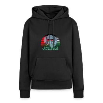 Jordanien - Frauen Premium Bio Hoodie - Schwarz - Vorne - Julia (174cm)