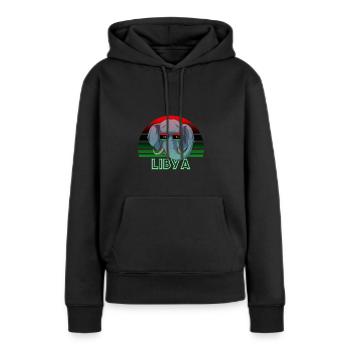 Libye - Sweat à capuche Premium bio Femme - noir - Devant - Julia (174cm)