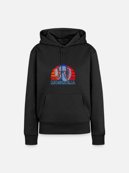 Mongolei - Frauen Premium Bio Hoodie - Schwarz