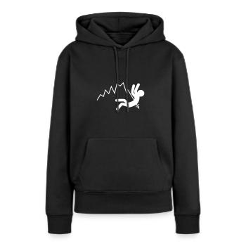 Baisse des prix (blanc) - Sweat à capuche Premium bio Femme - noir - Devant - Julia (174cm)