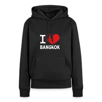 Thaïlande Bangkok - Sweat à capuche Premium bio Femme - noir - Devant - Julia (174cm)