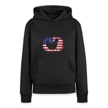 Poulet Volaille - Sweat à capuche Premium bio Femme - noir - Devant - Julia (174cm)
